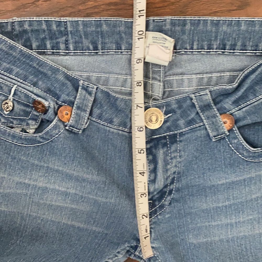 True Religion Joey Super T Blue Distressed Denim Jeans Casual Event Party - Picture 11 of 11